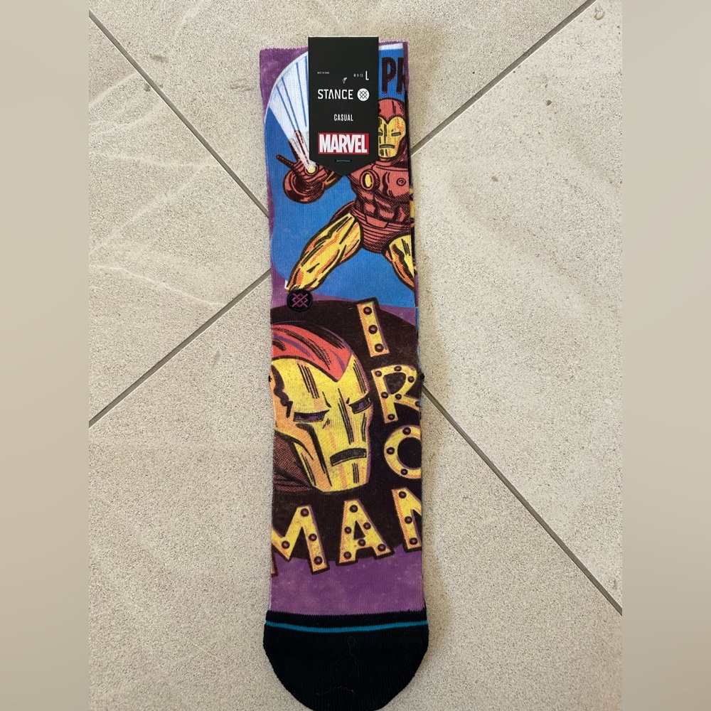 NWT Stance Marvel Iron Man Socks, Size L.